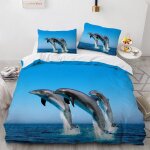 Dauphin housse de couette x fille x cm avec deux taies d'oreiller xcm polyester - coton housses de couettes ...