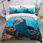 Dauphin housse de couette x imprim�� d mignon oc��an animaux parure de lit personnes ado fille enfants ...