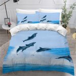 Dauphin mignon housse de couette x imprim�� d la vie marine parure de lit personnes ado fille enfants ...