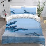 Dauphin oc��an housse de couette x imprim�� d paysage marin animaux parure de lit personnes ado fille ...