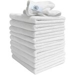 Dcs blanc chiffons de nettoyage - lot de 10 grands 40x40 cm ultra doux et r�utilisables pour toutes surfaces ...