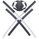 Deadpool double katana en bois epee sabre + support dorsal deadpool katana d�coration