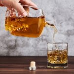 D�canteur en verre borosilicate avec bouchon herm�tique, d�canteur de liqueur pour le brandy, le whisky, ...