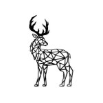 D�co murale cerf g�om�trique noir laqu� : el�gance moderne en bois pour salon, chambre, bureau - 50x30 ...