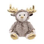 D�co de no�l peluche ours en combinaison de renne h 37 cm