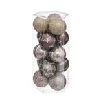 D�co de sapin lot de 15 boules de no�l d 5 cm - champagne violet et gris