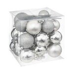 D�co de sapin de no�l kit 35 pi�ces, boule, flocon et cimier - argent�