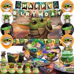 Decoration anniversaire baby yoda star wars, d�corations d'anniversaire baby yoda et d�coration de ballon ...
