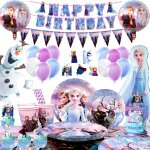 D�coration anniversaire reine des neiges elsa anniversaire vaisselle kit , d�coration de ballon elsa ...