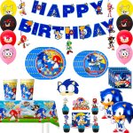 Decoration anniversaire sonic the hedgehog ensemble de vaisselle de f�te d�coration de f�te d'anniversaire ...