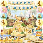 Decoration anniversaire winnie l'ourson d�corations de ballons de f�te fournitures de f�te d'anniversaire ...