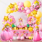 D�coration de ballon de f�te princess peach, ballons anniversaire super mario, d�coration de f�te d'anniversai ...