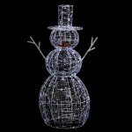 Décoration extérieure lumineuse de noël bonhomme de neige - l. 67 x h. 120 cm - couleur blanc froid Décoration extérieure lumineuse de noël bonhomme de neige - l. 67 x h. 120 cm - couleur blanc froid