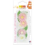 Dcoration gteau scrapcooking 6 marguerites et 6 feuilles vertes