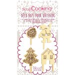 Décoration gâteau scrapcooking bois pour gateau de noel x4 Décoration gâteau scrapcooking bois pour gateau de noel x4