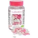 D�coration g�teau scrapcooking sucre coeur blanc rose 50g