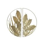 D�coration murale 80 x 2 x 80 cm dor� tropical feuille d'une plante