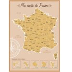 Décoration murale carte de france à gratter Décoration murale carte de france à gratter