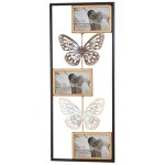 D�coration murale a suspendre avec cadre photo m�tal noir / beige 25x3x61 cm dec05087