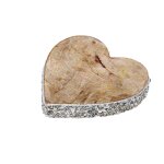 D�coration de no�l en bois coeur natural - argent