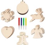 D�corations de no�l en bois diy 36 pi�ces marqueurs ficelle pour no�l