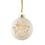D�coration de sapin � suspendre blanche joyeux no�l