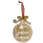 D�coration de sapin � suspendre boule de no�l en bois