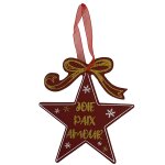 D�coration de sapin � suspendre �toile de no�l en bois
