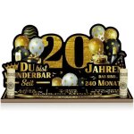 D�coration de table anniversaire noir et or avec compartiment pour argent, support cadeau pliable robuste, ...