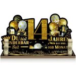 Decoration de table anniversaire noir et or avec poche pour cadeau argent, centre de table elegant, pliable ...