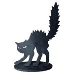 D�coration de table - decors de table - chat m�chant - halloween blanc