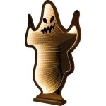 D�coration de table - ptit clown - fant�me led 60 cm - blanc - piles incluses - mixte