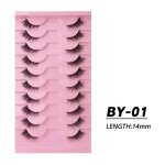 Demi - faux cils, doux, naturels, longs, bande complte, haute qualit, rutilisables, auto - adhsifs, ...