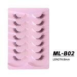 Demi - faux cils, doux, naturels, longs, bande complte, haute qualit, rutilisables, auto - adhsifs, ...