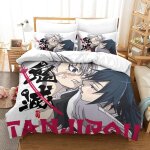 Demon slayer japanese manga hypoallerg��nique housses de couettes d imprim�� ensemble de literie avec ...