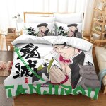 Demon slayer japanese manga hypoallerg��nique housses de couettes d imprim�� ensemble de literie avec ...