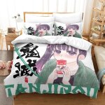 Demon slayer japanese manga hypoallerg��nique housses de couettes d imprim�� ensemble de literie avec ...