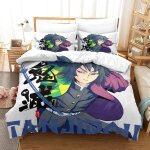 Demon slayer japanese manga hypoallerg��nique housses de couettes d imprim�� ensemble de literie avec ...