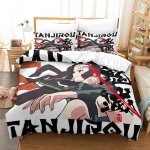 Demon slayer japanese manga hypoallerg��nique housses de couettes d imprim�� ensemble de literie avec ...