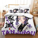 Demon slayer japanese manga hypoallerg��nique housses de couettes d imprim�� ensemble de literie avec ...