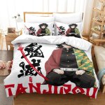 Demon slayer japanese manga impression en d sets de housse couette en microfibre touch�� ultra doux parure ...