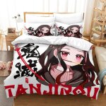 Demon slayer japanese manga impression en d sets de housse couette en microfibre touch�� ultra doux parure ...