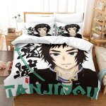 Demon slayer japanese manga impression en d sets de housse couette en microfibre touch�� ultra doux parure ...