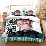 Demon slayer japanese manga impression en d sets de housse couette en microfibre touch�� ultra doux parure ...