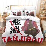 Demon slayer japanese manga impression en d sets de housse couette en microfibre touch�� ultra doux parure ...