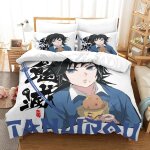 Demon slayer japanese manga impression en d sets housse de couette avec taies d'oreiller microfibre literie ...