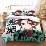 Demon slayer japanese manga impression en d sets housse de couette avec taies d'oreiller microfibre literie ...