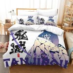 Demon slayer japanese manga impression en d sets housse de couette avec taies d'oreiller microfibre literie ...