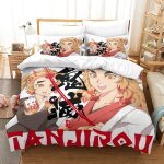 Demon slayer japanese manga impression en d sets housse de couette avec taies d'oreiller microfibre literie ...