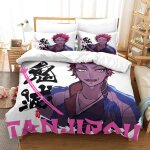 Demon slayer japanese manga pi��ces ensemble housse de couette d literie couette housse de couette ultra ...